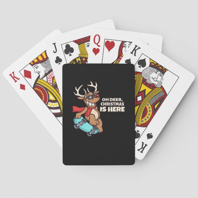 Jeu De Cartes Célébration de Noël Oh Cerf Vacances Design  (dos)