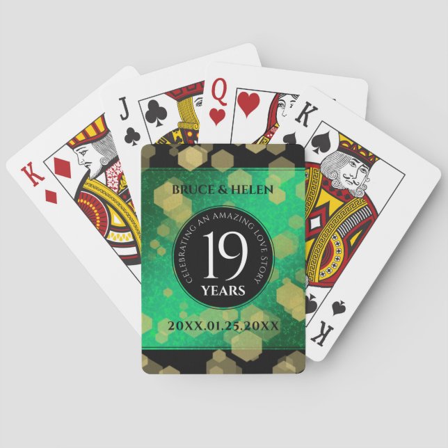 Jeu De Cartes Célébration élégante du 19e anniversaire de mariag (dos)