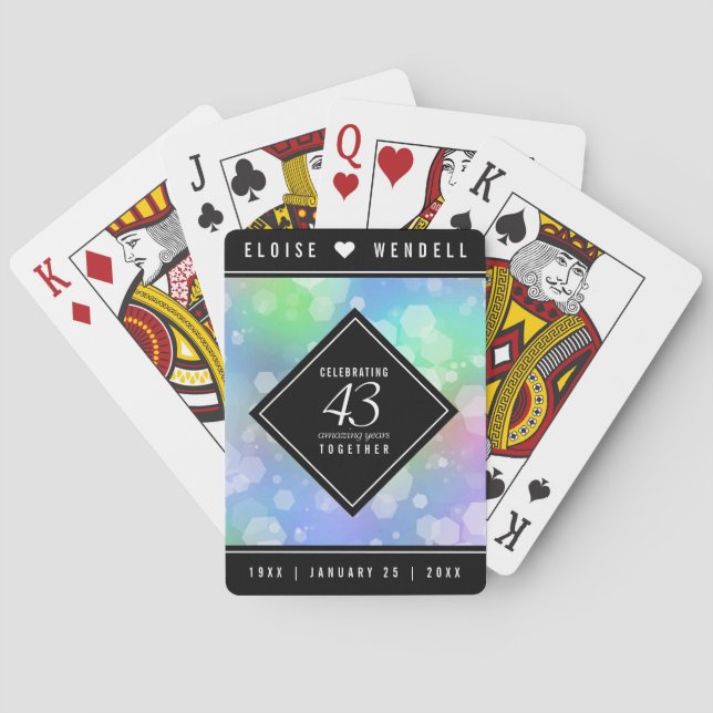 Jeu De Cartes Célébration élégante du 43e anniversaire de mariag (dos)