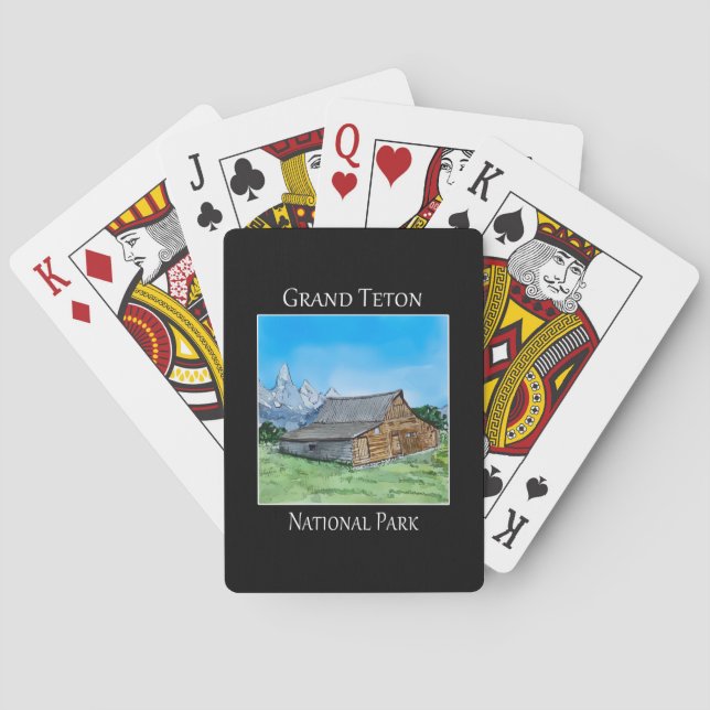 Jeu De Cartes Célèbre grange dans le Mormon Row, Grand Teton NP (dos)
