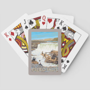 Jeu De Cartes Celilo tombe affiche de Vintage voyage de pêche