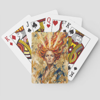 Jeu De Cartes Celtic Fire Goddess Brigid Gold Leaf Fantasy Art