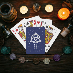 Jeu De Cartes Celtic Trinity Knot Monogramme Blue Playard Cartes