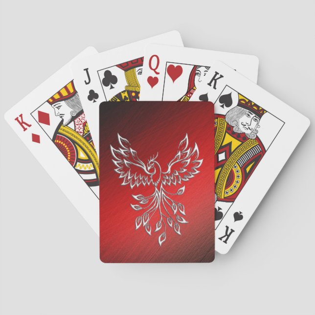 Jeu De Cartes Cendres noires rouges et Phoenix (dos)