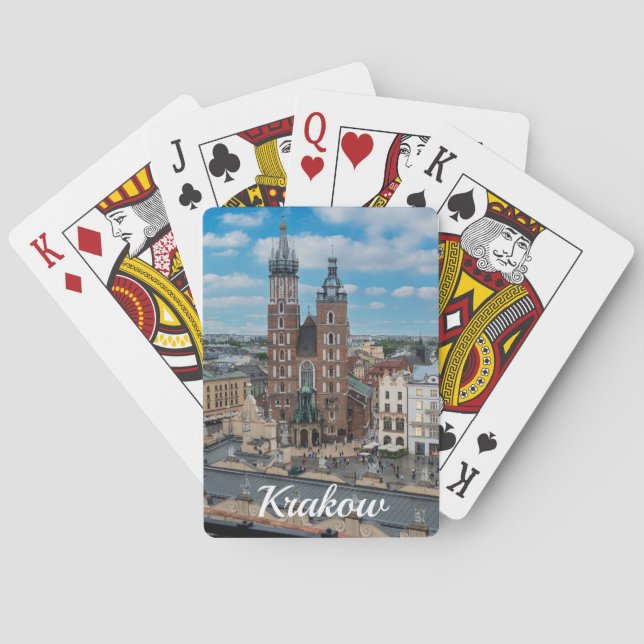 Jeu De Cartes Centre-ville de Cracovie d'en haut en Pologne (dos)