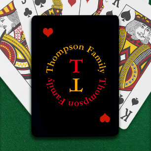 Jeu De Cartes cercle amour famille monogramme