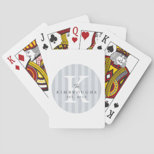 Jeu De Cartes Cercle rayé de toutes les couleurs Monogramme de f