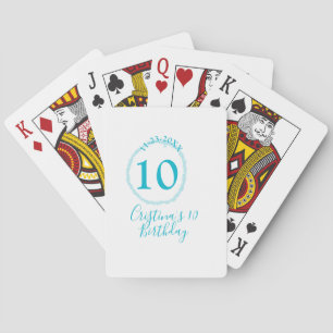 Jeu De Cartes Cercle turquoise. Parties scintillant ronde 10e an