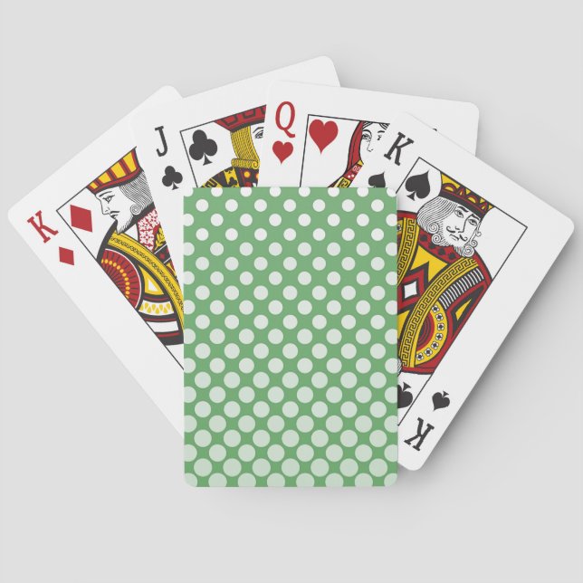Jeu De Cartes Cercles blancs de grand à petit en cascade vert ci (dos)