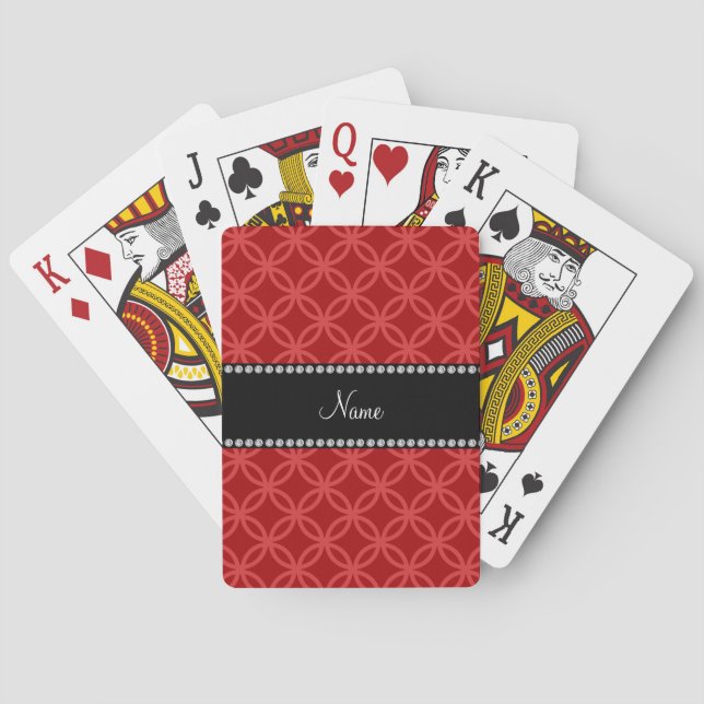 Jeu De Cartes Cercles de verrouillage rouges nommés (dos)