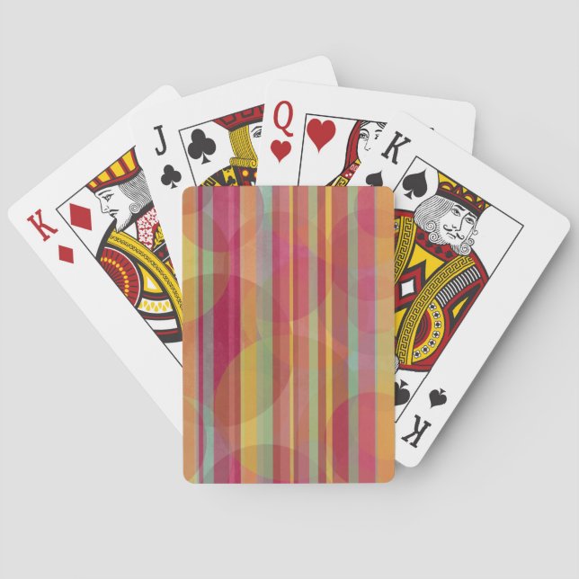 Jeu De Cartes Cercles et rayures colorés (dos)