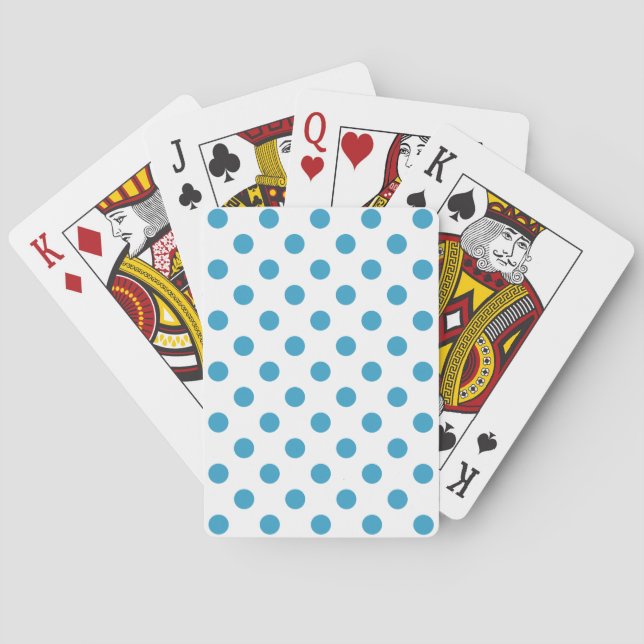 Jeu De Cartes Cercles Pois bleu paon (dos)