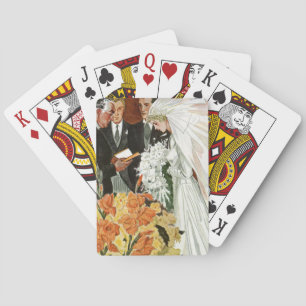 Jeu De Cartes Cérémonie de mariage vintage avec mariée et marié