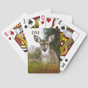 Jeu De Cartes Cerf blanc à monogramme