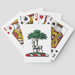 Jeu De Cartes Cerf Daim devant un Arbre Blason Emblématique