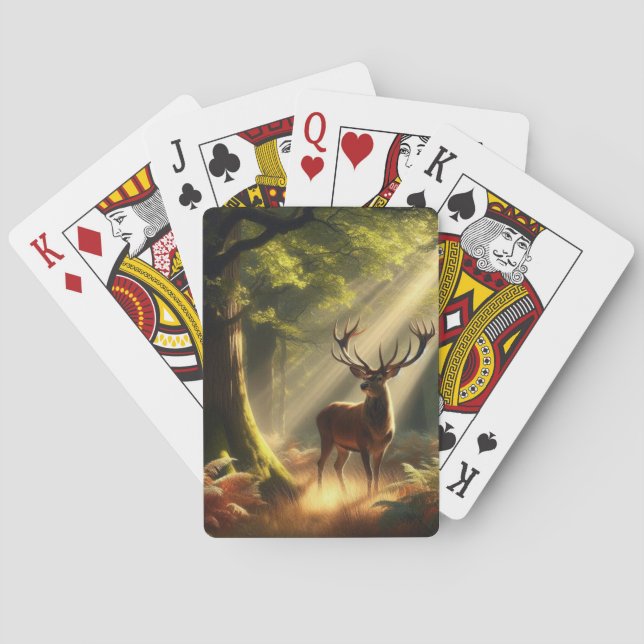 Jeu De Cartes Cerf dans la forêt matinale (dos)