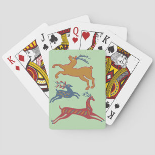 Jeu De Cartes Cerf d'art populaire américain vintage couleur per