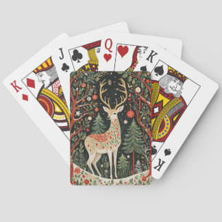Jeu De Cartes Cerf de Noël de la forêt de minuit