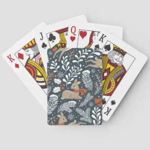 Jeu De Cartes Cerf de Noël Vintage, design festif