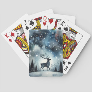 Jeu De Cartes Cerf de Nuit d'Hiver Étoilé