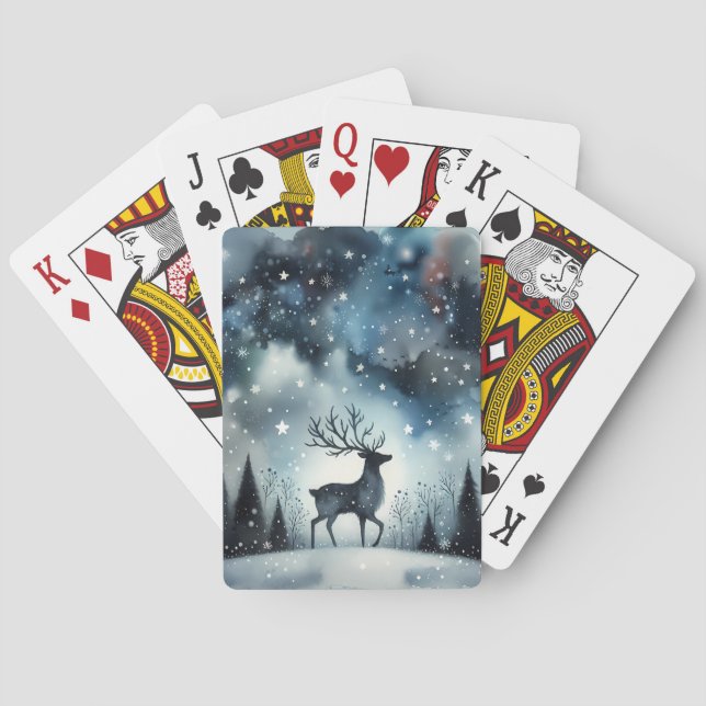Jeu De Cartes Cerf de Nuit d'Hiver Étoilé (dos)