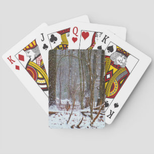 Jeu De Cartes cerfs communs de queue blanche dans la neige