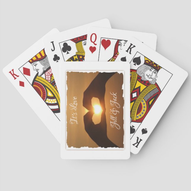 Jeu De Cartes C'est Amour Coeur Mains Coucher de soleil Personna (dos)