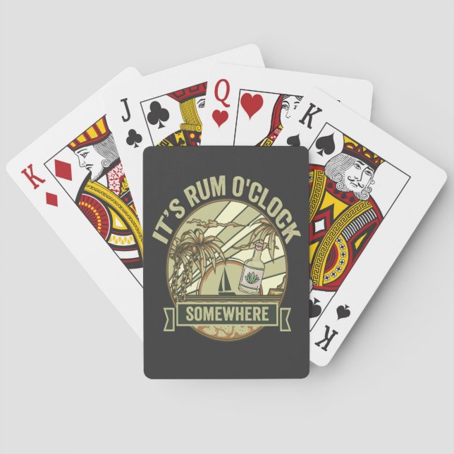 Jeu De Cartes C'est Rum O'clock Quelque part Drôle Vacances Vint (dos)