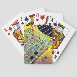 Jeu De Cartes Chaînes de guitare musique moutarde coloré vintage