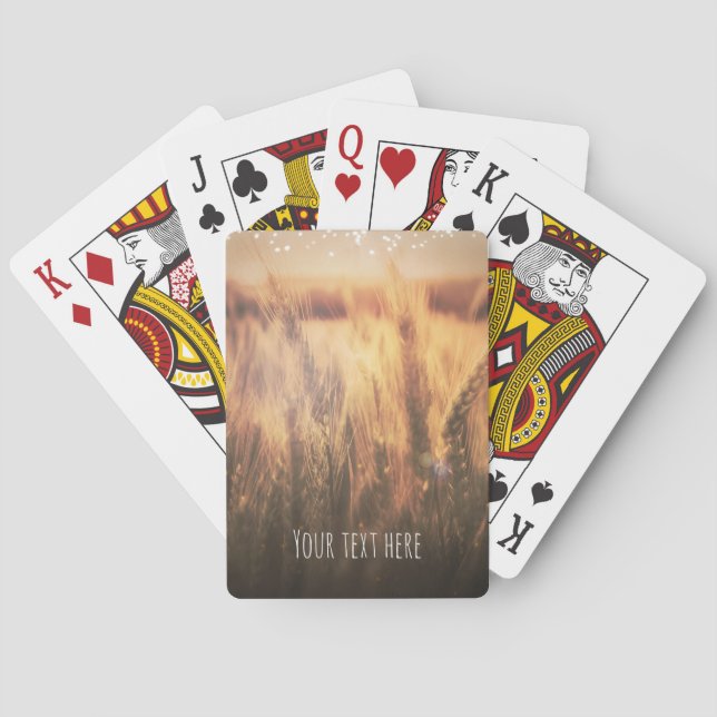 Jeu De Cartes Champ de Blé Mariage Champêtre Rustique Cadeau (dos)