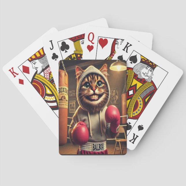 Jeu De Cartes Champ de boxe ? - Chat avec gants de boxe (dos)
