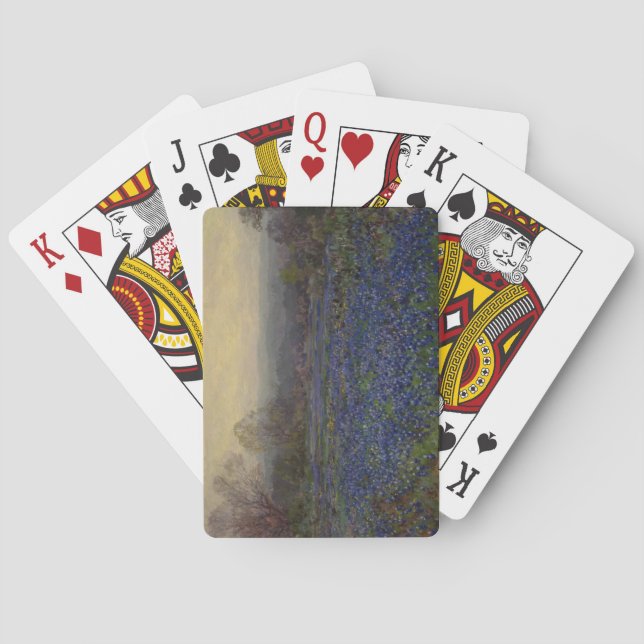 Jeu De Cartes Champ de fleurs de bleuets (paysage rural) (dos)