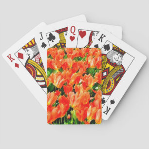 Jeu De Cartes Champ orange de tulipes
