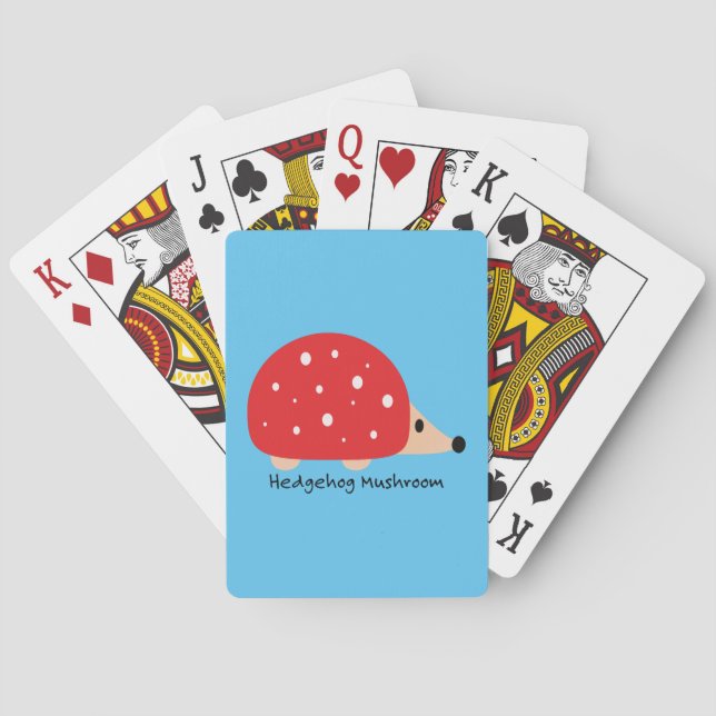 Jeu De Cartes Champignon de Hérisson mignon et drôle (dos)