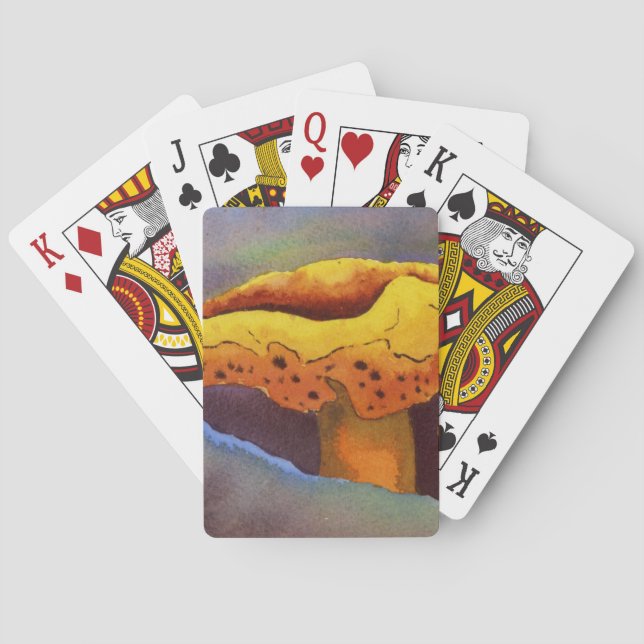 Jeu De Cartes Champignon de tabouret jaune et orange (dos)