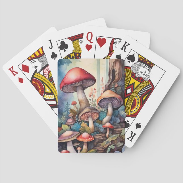 Jeu De Cartes Champignons aquarelles (dos)