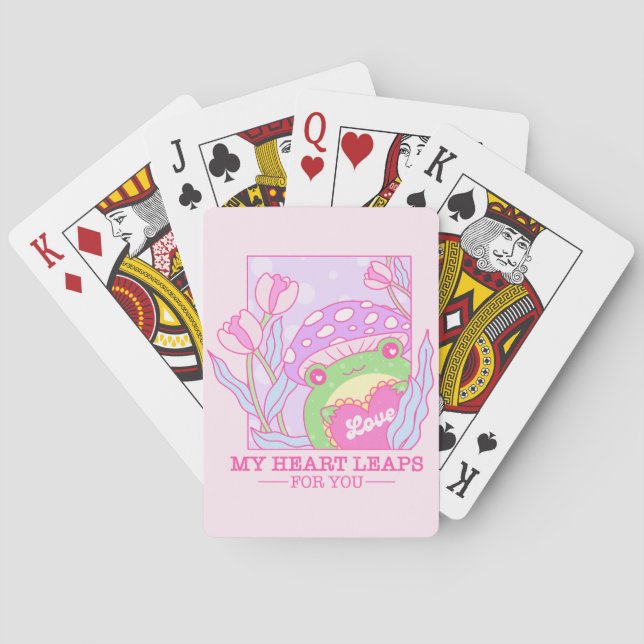 Jeu De Cartes Champignons et grenouilles mignons - My Heart Leap (dos)