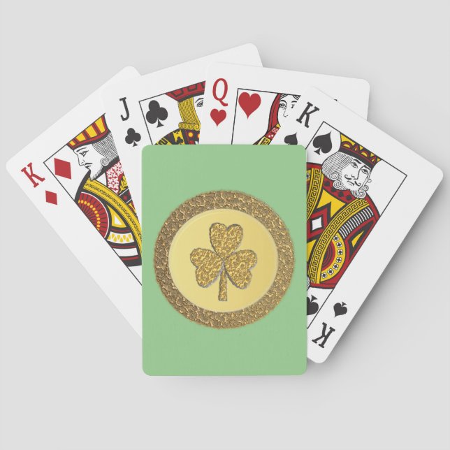 Jeu De Cartes Chance d'or Shamrock irlandais (dos)
