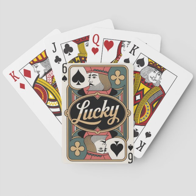 Jeu de cartes chanceux Six de Pique (dos)