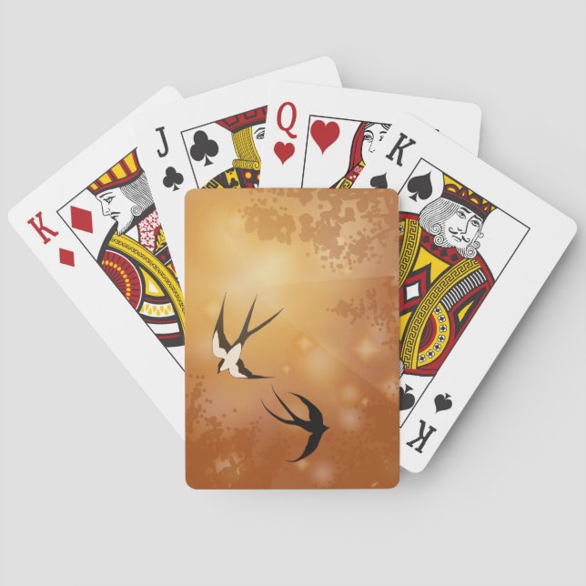 Jeu De Cartes Chanson d'asile - paire d'hirondelles (dos)