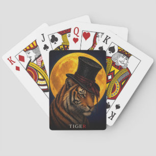 Jeu De Cartes Chapeau Haut de Forme Gothique Surréaliste Tigre