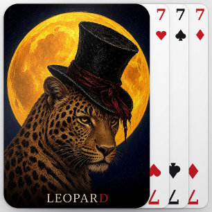 Jeu De Cartes Chapeau haut de forme léopard gothique surréaliste