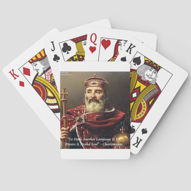 Jeu De Cartes Charlemagne & Langues célèbres Citation (dos)