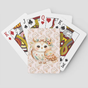 Jeu De Cartes Charme de la chouette bohème florale Cottagecore F