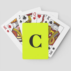 Jeu De Cartes Chartreuse Fluorante Jaune Neon Nom du monogramme