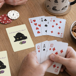Jeu De Cartes Chasse aux œufs de Pâques de chat noir Fête jaune