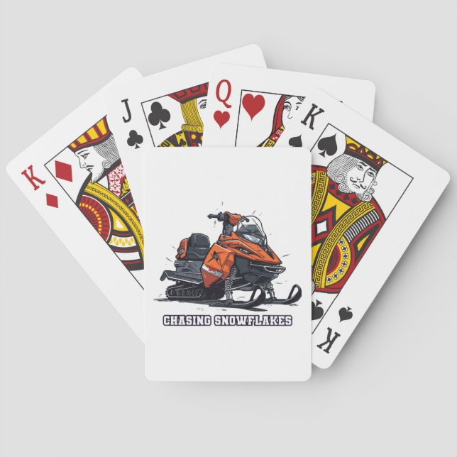 Jeu De Cartes Chasse Snowflakes Snowmobile Adventure (dos)
