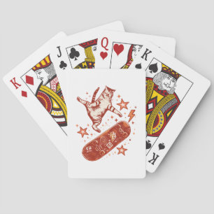 Jeu De Cartes Chat à skateboard Style Y2K 90s