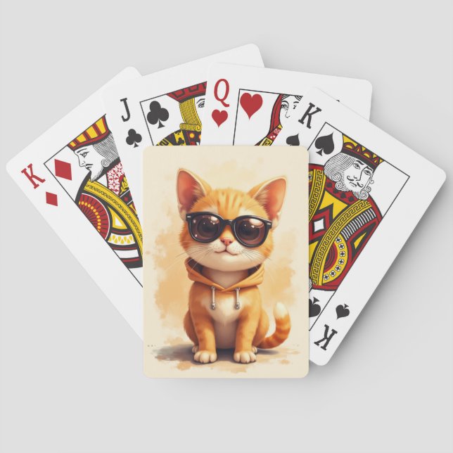 Jeu De Cartes Chat Abyssin mignon Kawaii (dos)