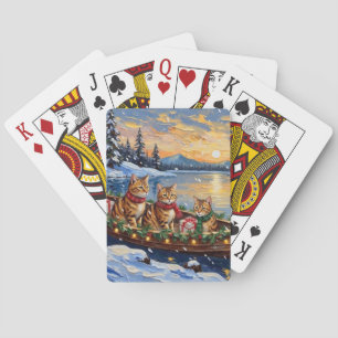 Jeu De Cartes Chat abyssin Noël Bateau Vacances
